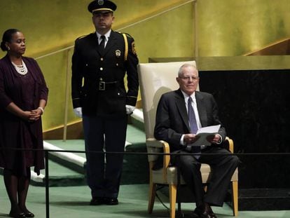 Kuczynski, durante su intervenci&oacute;n en la Asamblea General de la ONU.