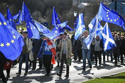 Marcha por Europa, este sábado en Edimburgo.