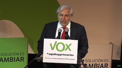 Julio Ariza, en un mitin de Vox.