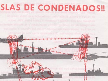 Detalle del panfleto lanzado por los británicos sobre soldados argentinos durante la Guerra de Malvinas.