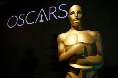 Una estatuilla de los Oscar en el almuerzo de los nominados a la edición número 91 de estos premios.