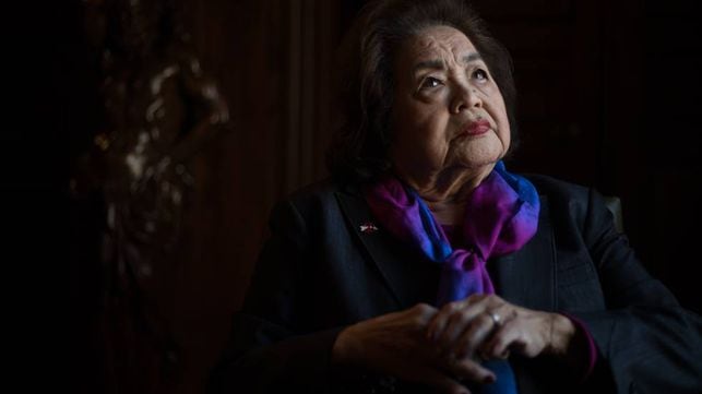 La japonesa Setsuko Thurlow superviviente de Hiroshima, en Casa de América, en Madrid.