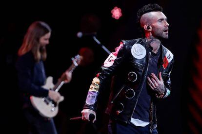 El grupo estadounidense Maroon 5 durante el Festival Internacional de la Canción de Viña del Mar.