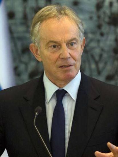 El ex primer ministro británico, durante una comparecencia en Jerusalén como enviado de la ONU para Oriente Próximo, en julio de 2014.