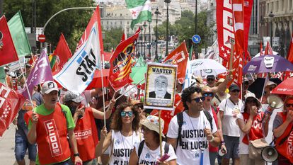 Manifestación de funcionarios de Justicia en Madrid, en junio de 2023.