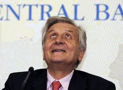 El presidente del BCE, Jean-Claude Trichet, durante una conferencia de prensa, ayer en Venecia.