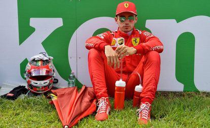 Charles Leclerc, antes del Gran Premio de Italia.