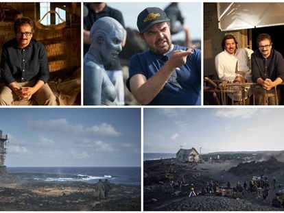 Momentos del rodaje de &#039;La piel fr&iacute;a&#039;, y de la visita al plat&oacute; de S&aacute;nchez Pi&ntilde;ol.