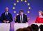 El presidente del Consejo Europeo, Charles Michel; el del Parlamento, David Sassoli, y la presidenta de la Comisión, Ursula von der Leyen, durante una rueda de prensa en Bruselas.