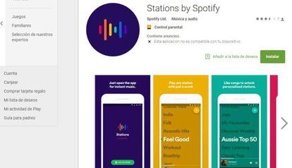 Imagen de la aplicaci&oacute;n de Stations en Google Play.