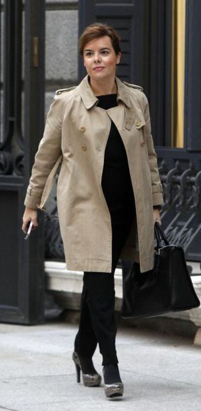 Soraya Sáenz de Santamaría, a su llegada al Congreso de los Diputados, en Madrid, a finales de octubre.