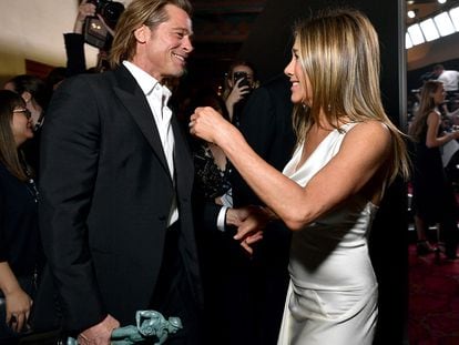 La imagen de Brad Pitt y Jennifer Aniston coincidiendo en 2020 en una ceremonia de premios tras años sin verse rompió internet.