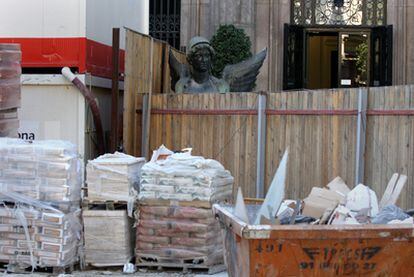 Las obras de ampliación en el Museo Arqueólogico de Madrid, en agosto de 2010