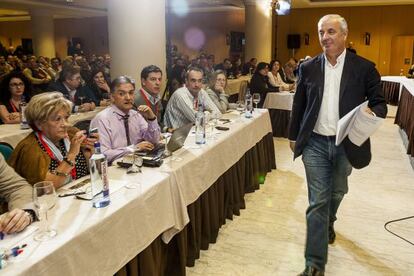 Pachi Vazquez a su llegada al comité federal