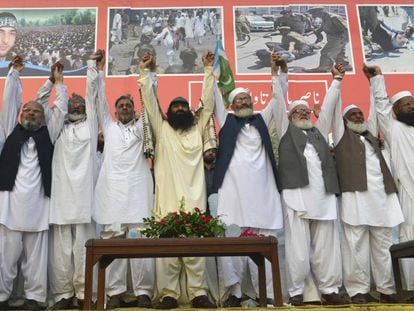 Los l&iacute;deres de Jamaat e Islami, el pasado domingo, en Lahore, Pakist&aacute;n.