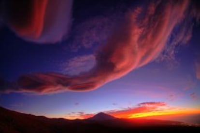 Un atardecer desde el observatorio astronómico de Tenerife.