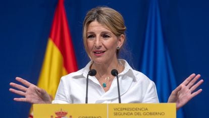 La vicepresidenta segunda y ministra de Trabajo y Economía Social, Yolanda Díaz, el pasado 6 de mayo en Madrid.