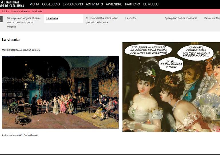 Captura de la visita virtual de la exposición 'De viñeta en viñeta', itinerario en clave de cómic por arte moderno.