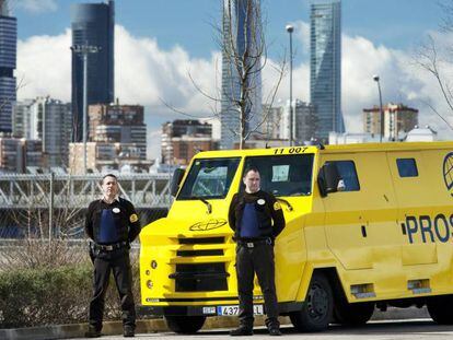 Trabajadores de Prosegur, en Madrid.