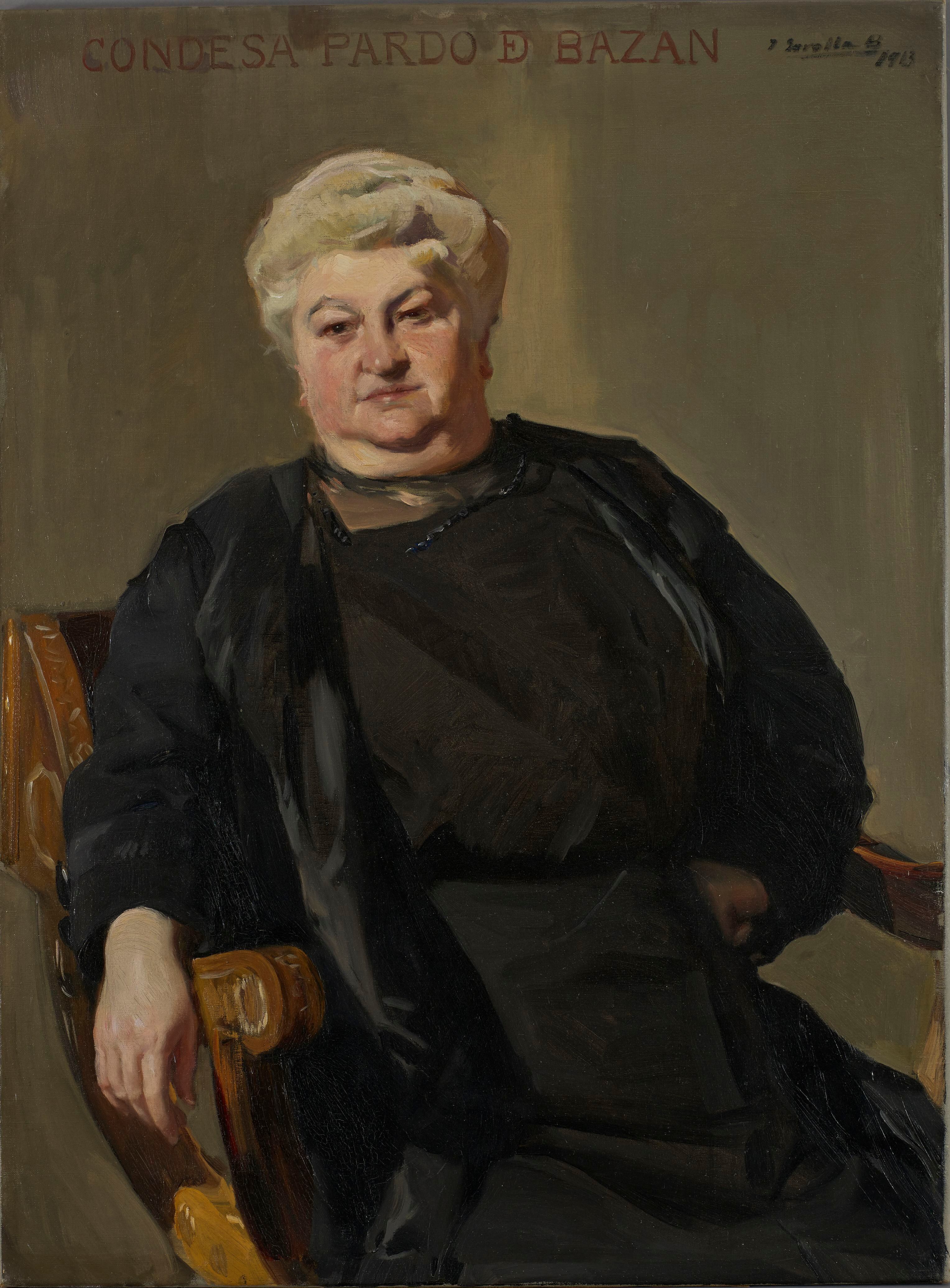 Retrato de Emilia Pardo Bazán pintado por Joaquín Sorolla en 1913. HISPANIC SOCIETY OF AMERICA