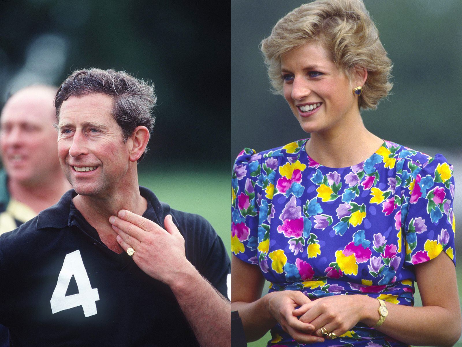 Tanto el entonces príncipe Carlos como la princesa Diana, con anillo de sello.