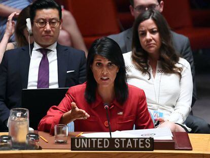 La embajadora para Estados Unidos en la ONU, Nikki Haley, el pasado julio.