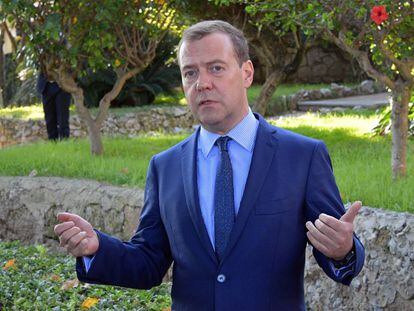 El primer ministro ruso, Dmitry Medvedev, en Palermo, este martes.