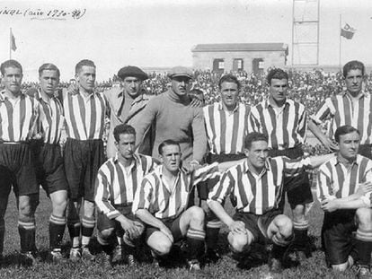 El Athletic que formó en la final de la Copa de 1930.