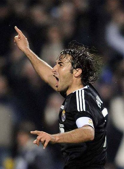 Raúl celebrando un gol esta temporada.