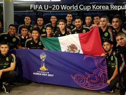 El equipo de México en su arribo a Corea del Sur