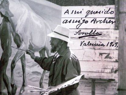 Joaquín Sorolla en una fotografia dedicada a Archer.