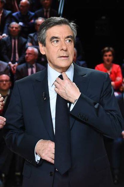 François Fillon en un debate de la cadena TF1, el 20 de marzo.