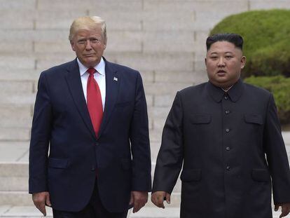 Donald Trump y Kim Jong-un, el pasado junio en la Zona Desmilitarizada.