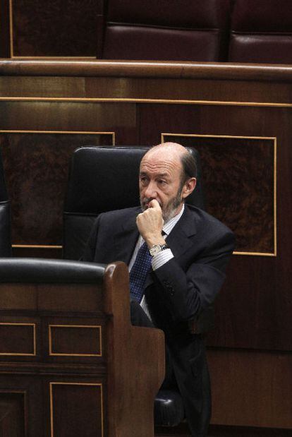 Alfredo Pérez Rubalcaba, en el Congreso de los Diputados.