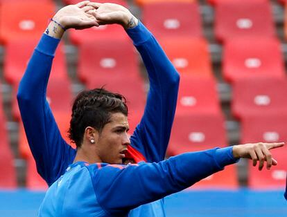 Cristiano Ronaldo, durante un entremiento de Portugal.