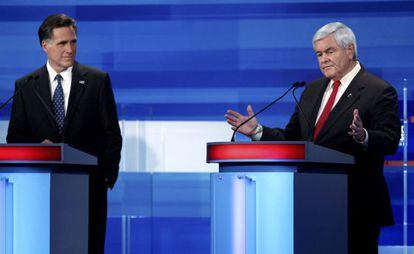 Mitt Romney (izquierda) y Newt Gingrich, durante el debate.