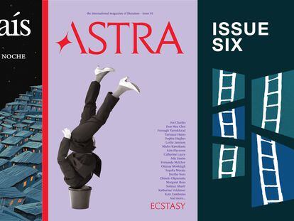 De izquierda a derecha, portadas de los últimos números de las revistas literarias 'Casapaís', 'Astra' y 'The Drift'.