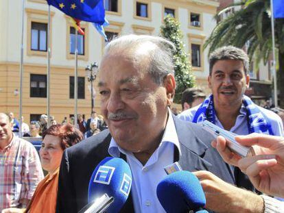 Carlos Slim, en Oviedo, la semana pasada.