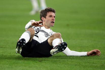 Thomas Müller durante el partido de Alemania contra Holanda.