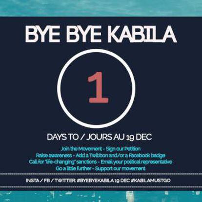 Cartel de campaña contra el presidente Kabila difundido en redes sociales.