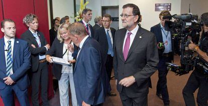 El presidente del Gobierno, Mariano Rajoy, durante la reuni&oacute;n de Jefes de Estado y de Gobierno de la UE.