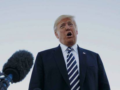 El presidente de EE UU, Donald Trump, este sábado en Elko (Nevada) / En vídeo, declaraciones del presidente de EE UU, Donald Trump