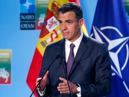 El presidente del Gobierno español, Pedro Sánchez, durante la cumbre de la OTAN en Vilna, este miércoles.
