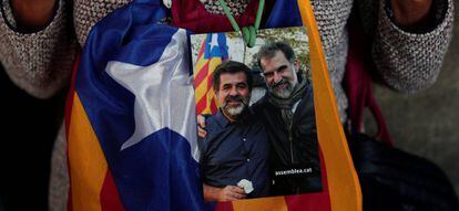 Los l&iacute;deres de ANC y &Ograve;mnium Cutural, Jordi S&agrave;nchez y Jordi Cuixart.