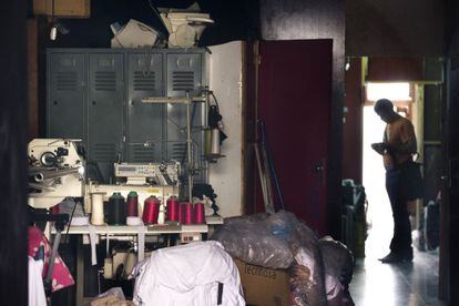 Uno de los talleres intervenidos en Mataró en 2009 en una redada