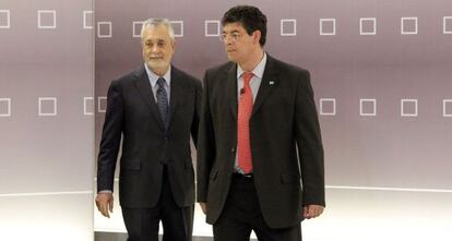 Griñán y Valderas, en el debate de Canal Sur celebrado en 2012.