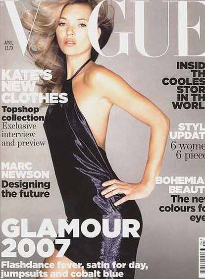 Kate Moss, en la portada de <i>Vogue.</i>