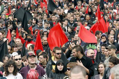 Manifestación en recuerdo de Carlos Palomino, en mayo de 2008.