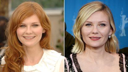 Kirsten Dunst

En los 10 años de diferencia que separan ambas fotos, Kirsten Dunst habrá podido cambiar de color y corte de pelo, pero es una de las actrices de Hollywood por las que el tiempo parece haberse detenido.