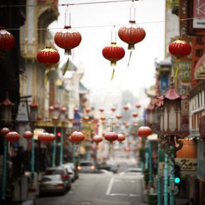 Farolillos en el barrio chino de San Francisco.